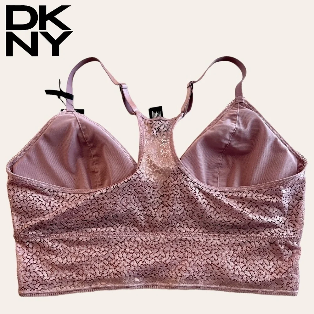 DKNY Modern All-Lace V-Neck Racerback Wireless Longline Bralette NWT/XL